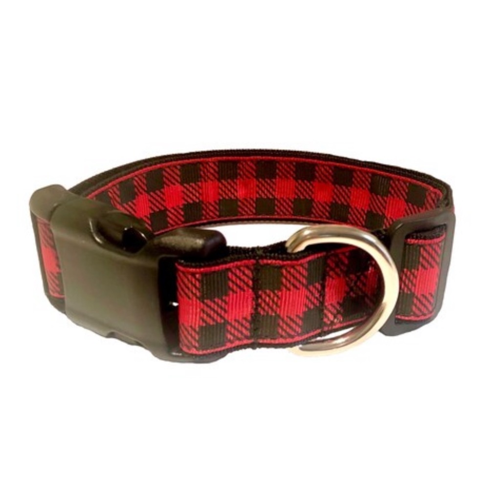 Red and Black Checkered Dog Collar